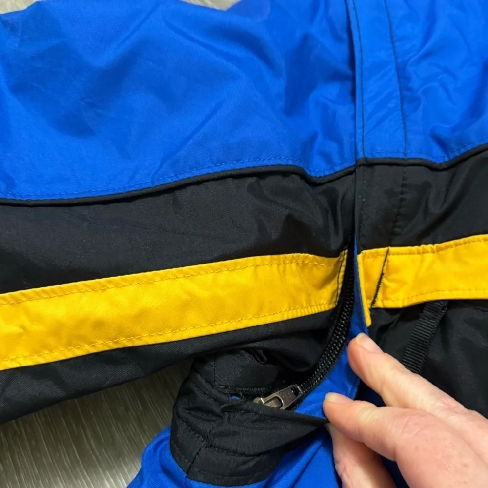 Columbia Youth 14/16 Zip/Snap Button Winter Thick Outdoor Jacket Blue Nylon